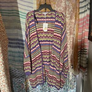 New w/tags Jessica Simpson kimono/Cardi L/XL multicolor